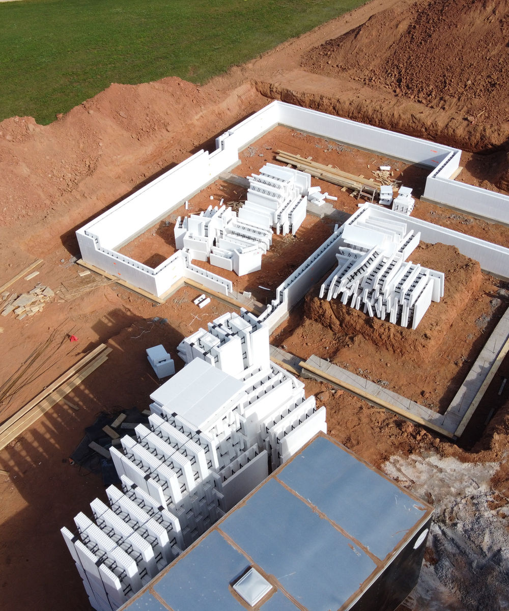 Insulated concrete form wall construction