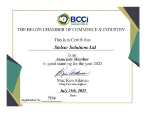 We're proud to announce that StelCor is now an official member of the Belize Chamber of Commerce & Industry.